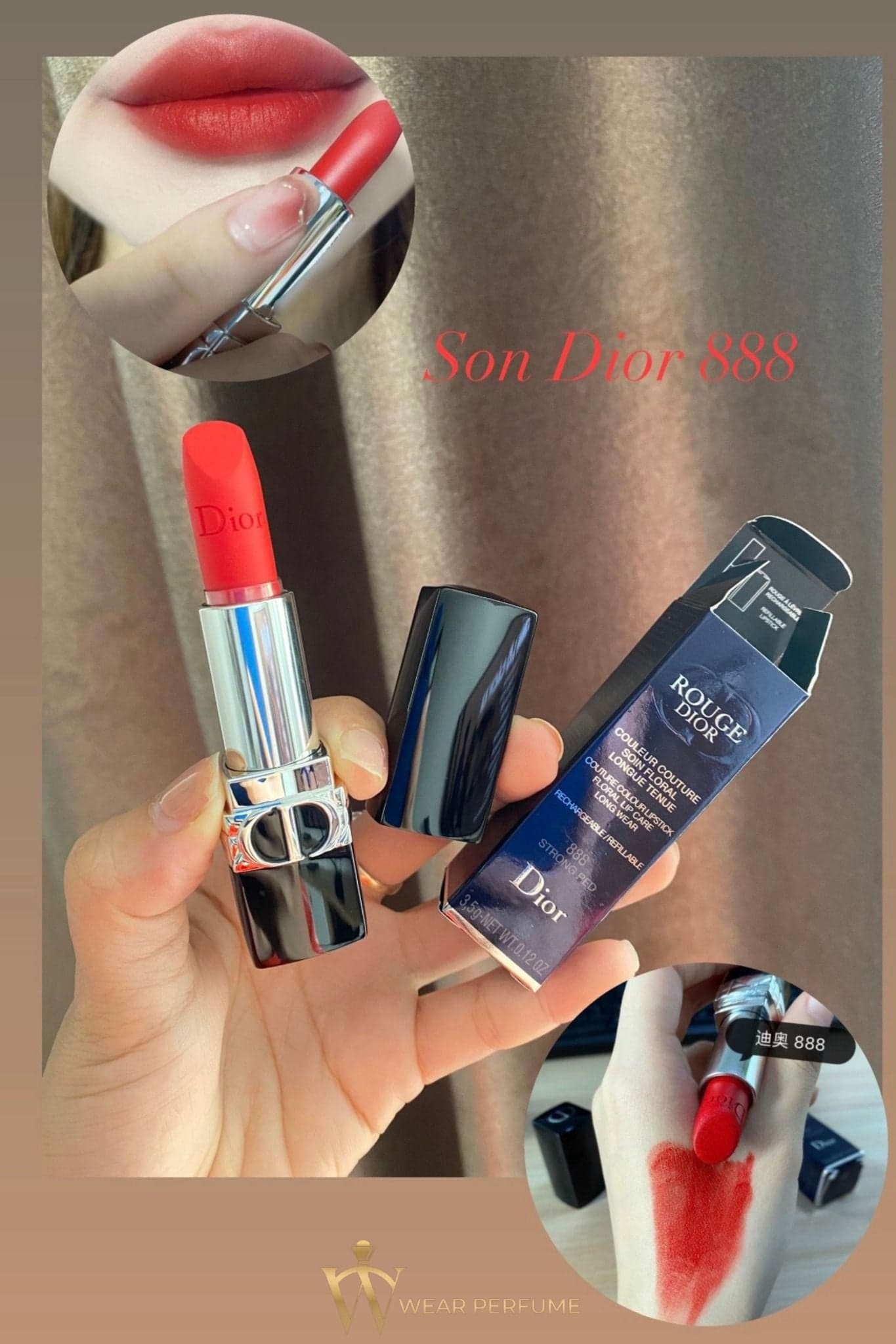 رژلب قرمز مات دیور- ROUGE DIOR STRONG RED MATTE 888